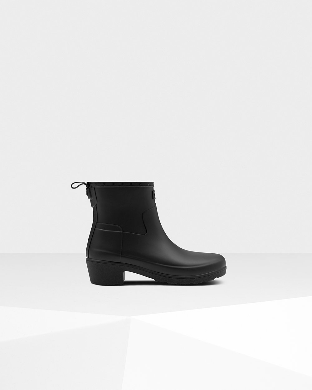 Women Hunter Refined Slim Fit Low Ankle | Heeled Boots Black | NZ-68709-UZLR